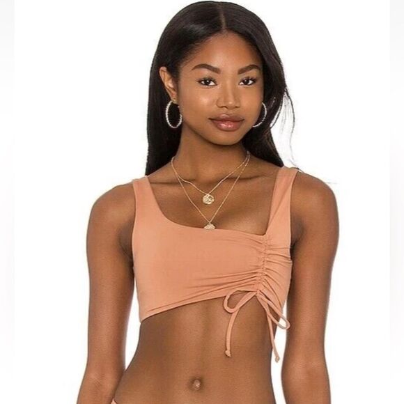 L*Space Neutral Brown 2 Piece Bikini Swimsuit Wilder Top & High Waist Bottom XS - Picture 11 of 13